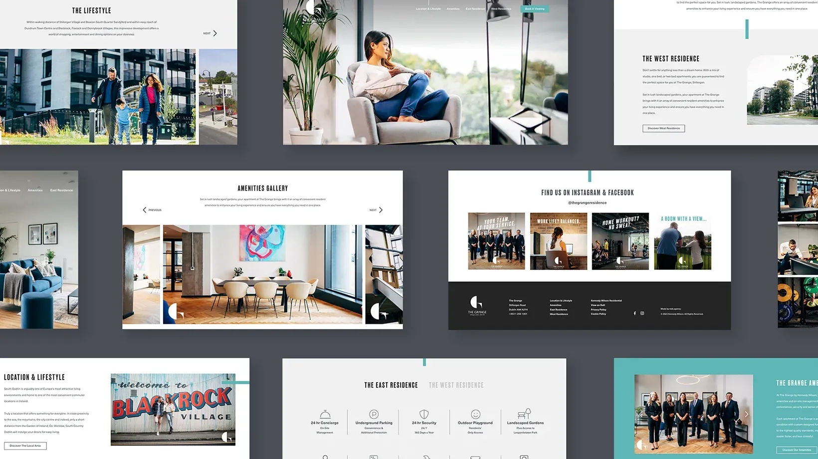 The Grange website pages