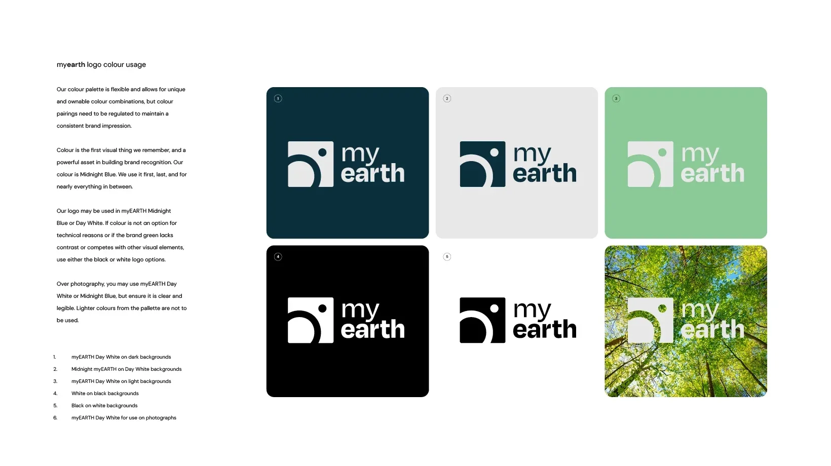 My Earth - Branding - Logo colour usage