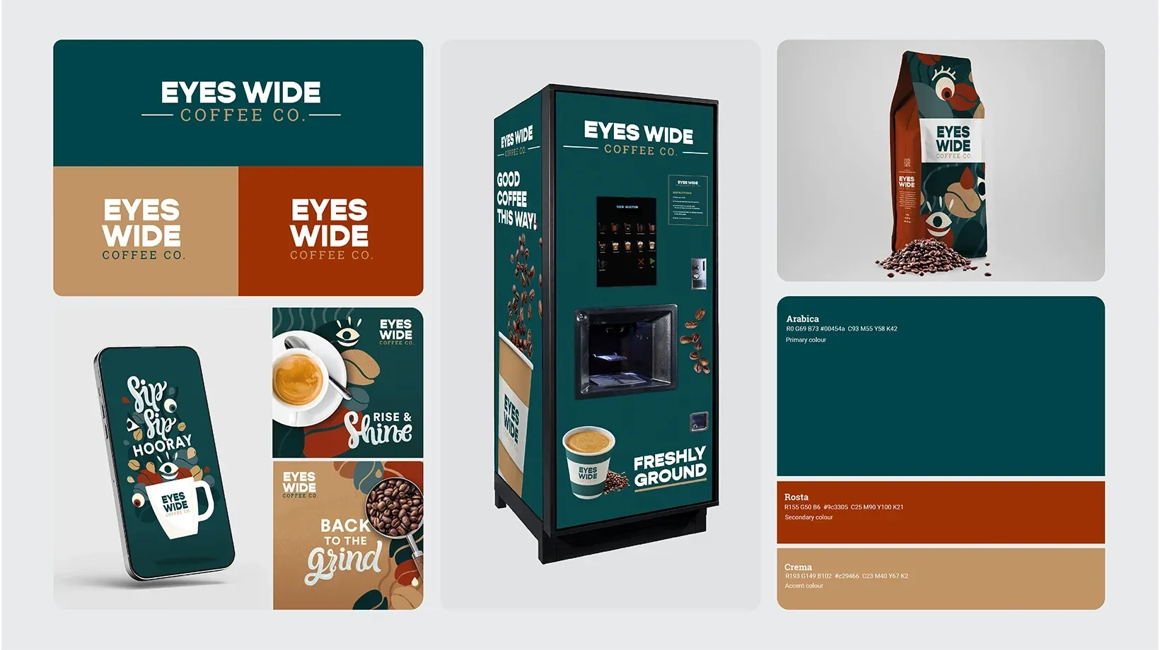 Eyes Wide Coffee Co. colouring overview