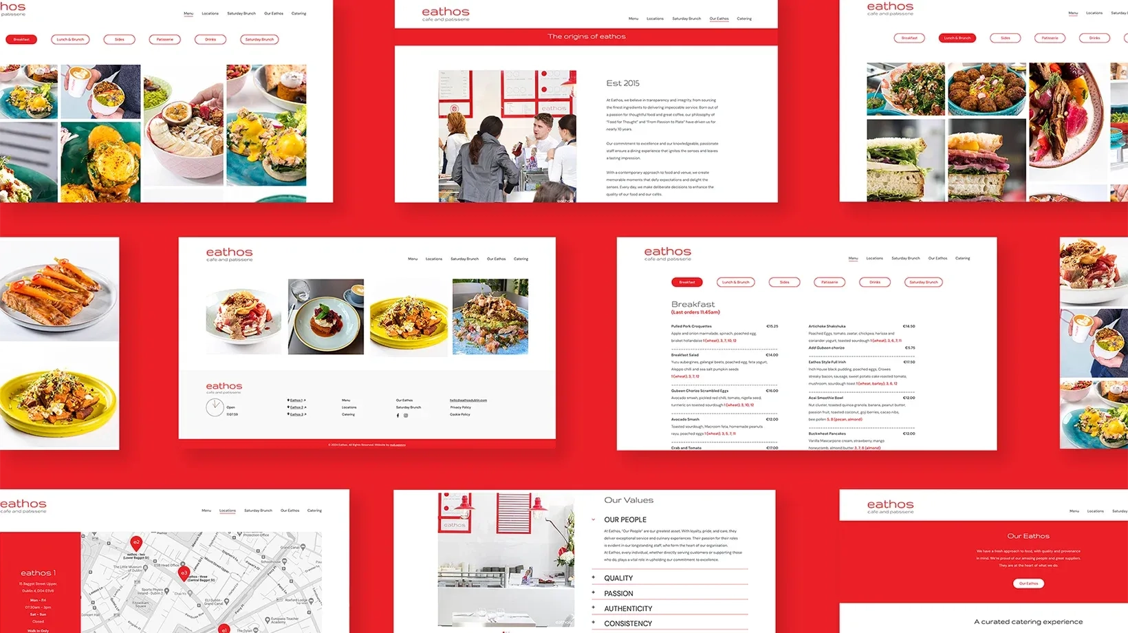 Eathos Dublin website pages