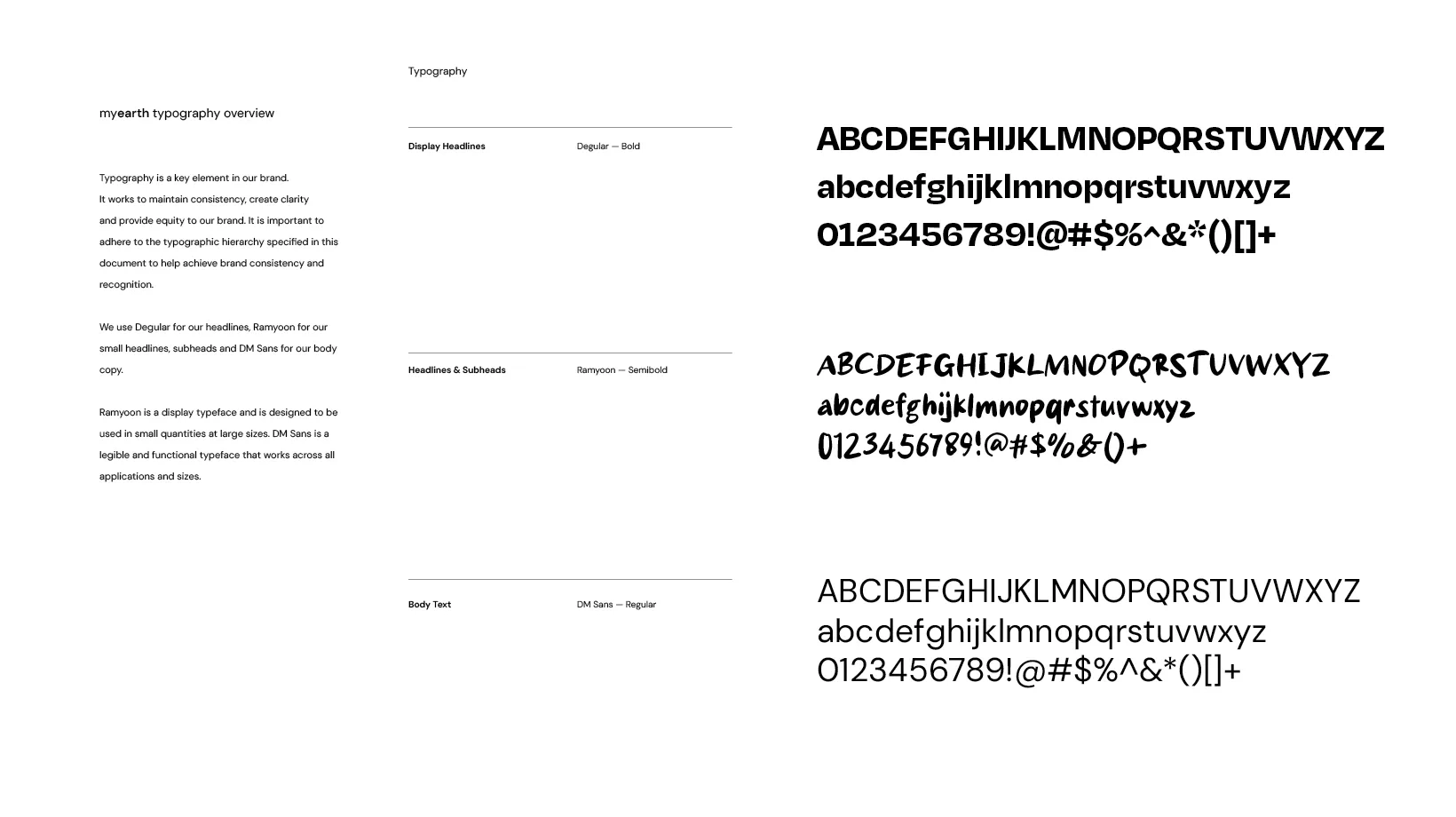 My Earth - Branding - Typography overview