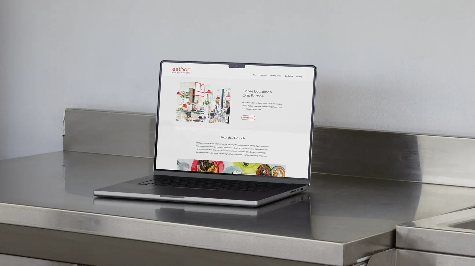 Eathos Dublin website on MacBook