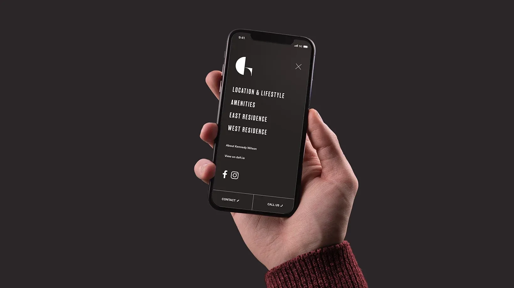 The Grange website on iPhone